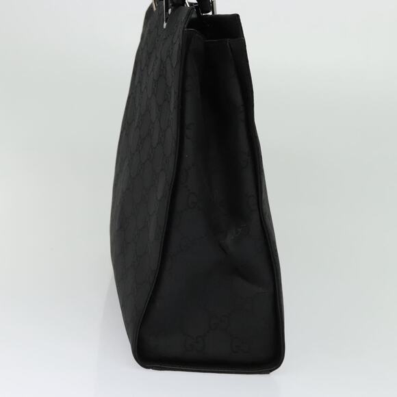 GUCCI Bamboo GG Canvas Hand Bag Nylon Black Silver - Picture 4 of 16